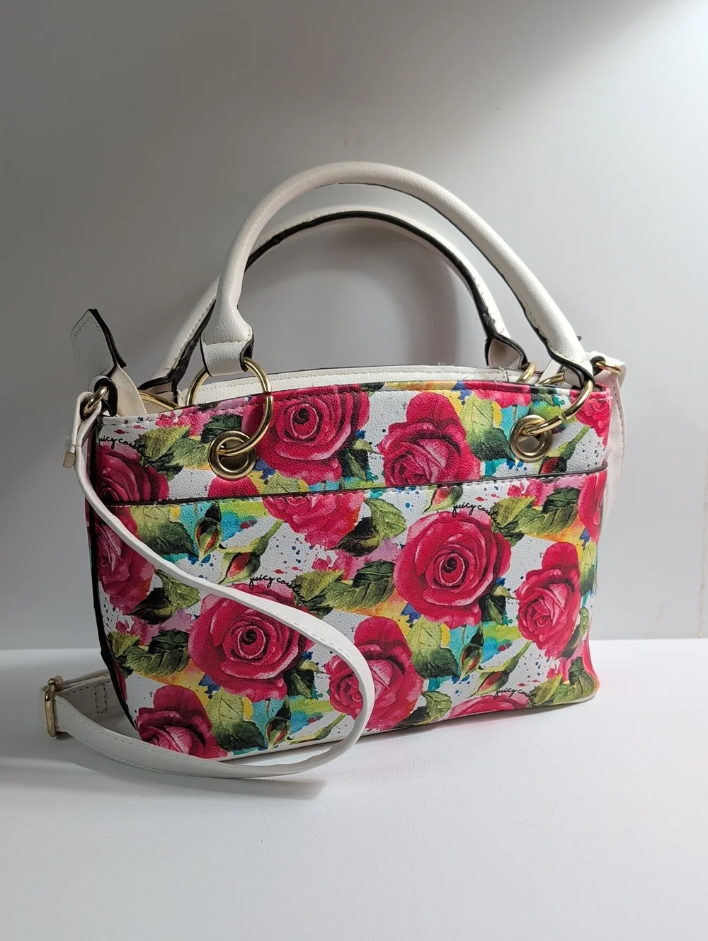 Juicy Couture Sweet Fantasy Rose Floral Crossbody Satchel